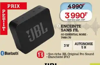 Darty ENCEINTE SANS FIL offre