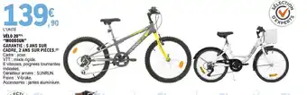 VÉLO 20"(¹) "WOODSUN" GARANTIE: 5 ANS SUR CADRE, 2 ANS SUR PIÈCES,(²)