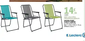 E.Leclerc FAUTEUIL PLIANT PLAGE ET CAMPING offre
