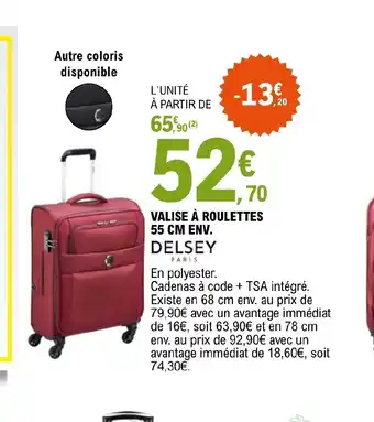 VALISE Ă ROULETTES 55 CM ENV. DELSEY