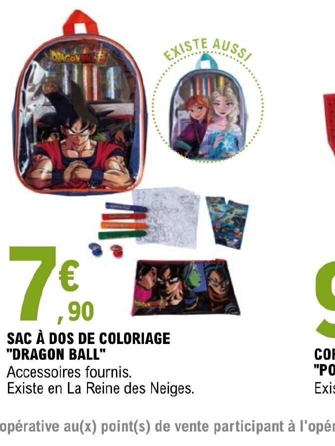 E.Leclerc SAC À DOS DE COLORIAGE "DRAGON BALL" offre