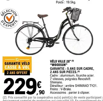E.Leclerc VÉLO VILLE 28" (5) "WOODSUN" offre