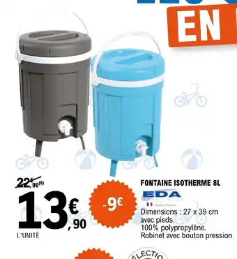 E.Leclerc FONTAINE ISOTHERME 8L offre