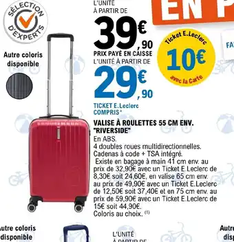 E.Leclerc VALISE À ROULETTES 55 CM ENV. 55 CM ENV. offre