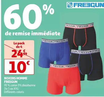 Auchan Supermarché Freegun boxers homme offre