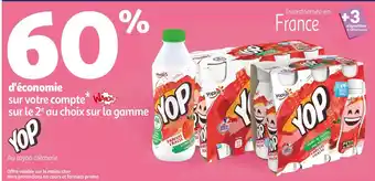 Auchan Supermarché Yop 60% d'économie sur votre compte waaoh ! sur le 2e au choix sur la gamme yop offre