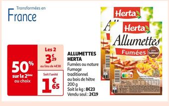 Auchan Supermarché Herta allumettes offre
