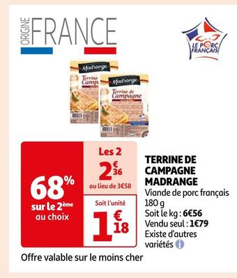 Auchan Madrange terrine de campagne offre