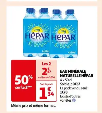 Auchan Hépar eau minérale naturelle offre