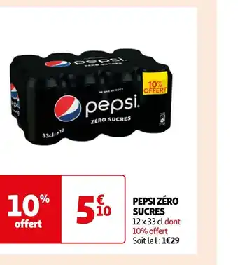 Auchan Pepsi pepsi zéro sucres offre