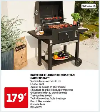 Auchan Gardenstar arbecue charbon de bois titan offre