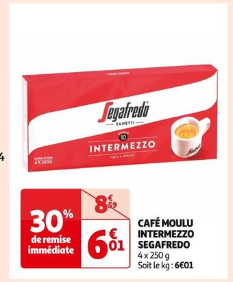 Auchan Supermarché Segafredo café moulu intermezzo offre