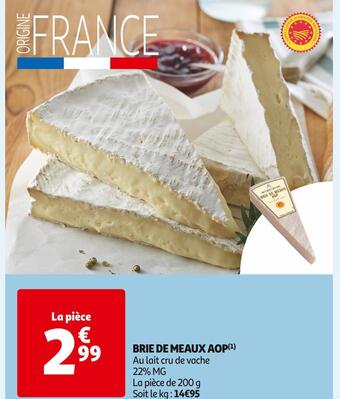 Auchan Supermarché Brie de meaux aop offre