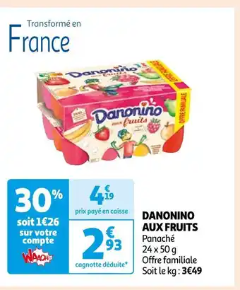 Auchan Danonino danonino aux fruits offre