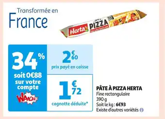 Auchan Supermarché Herta pâte à pizza offre