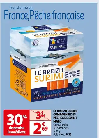 Auchan Saint malo le breizh surimi compagnie des pêches offre