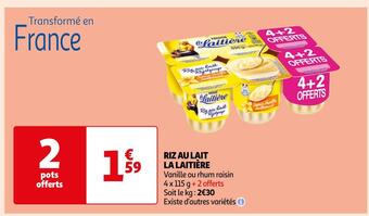 Auchan La laitière riz au lait offre
