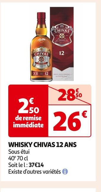 Auchan Supermarché Chivas whisky  12 ans offre