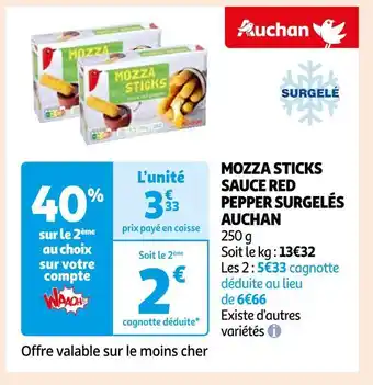 Auchan Auchan mozza sticks sauce red pepper surgelés offre