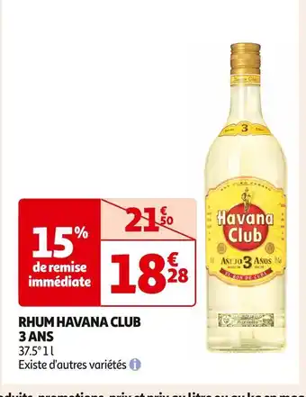Auchan Supermarché Havana club rhum havana club 3 ans offre