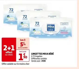 Auchan Supermarché Mixa lingettes mixa bébé offre