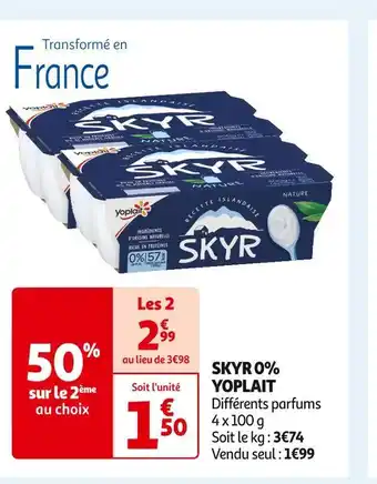 Auchan Supermarché Yoplait skyr 0% offre