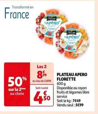 Auchan Florette plateau apero offre