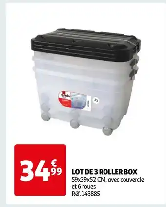 Auchan Lot de 3 roller box offre