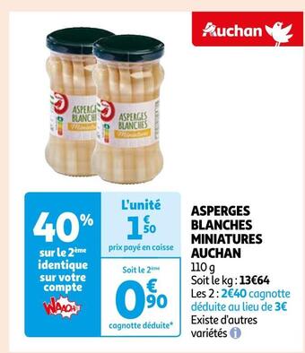 Auchan Auchan asperges blanches miniatures offre