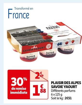 Auchan Supermarché Savoie yaourt plaisir des alpes offre