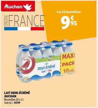 Auchan Auchan lait demi-écrémé offre
