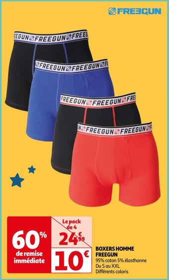 Auchan Freegun boxers homme offre