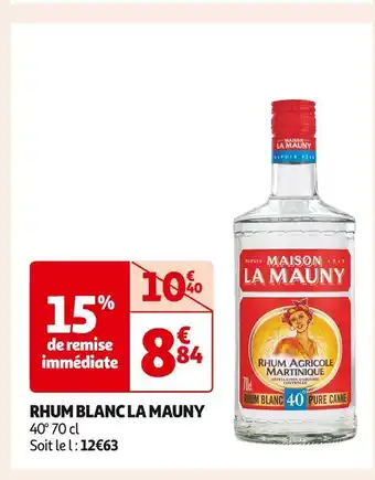 Auchan Supermarché La mauny rhum blanc offre