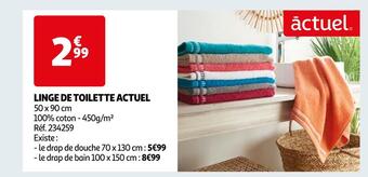 Auchan Actuel linge de toilette offre