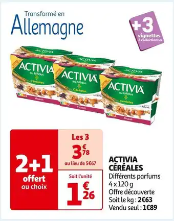 Auchan Supermarché Activia céréales offre