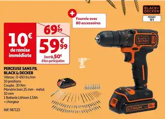 Auchan Black & decker perceuse sans fil offre