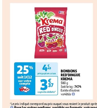 Auchan Krema bonbons red'dingue offre