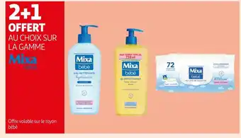 Mixa bebe 2+1 offert au choix sur la gamme mixa bebe