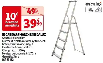Auchan Escalux escabeau 5 marches offre