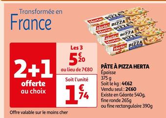 Auchan Herta pâte à pizza offre