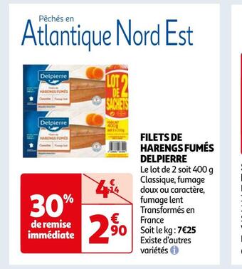 Auchan Delpierre filets de harengs fumés offre