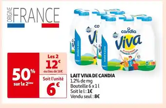 Auchan Supermarché Candia lait viva offre