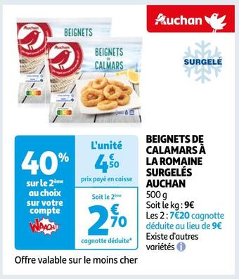 Auchan beignets de calamars à la romaine surgelés