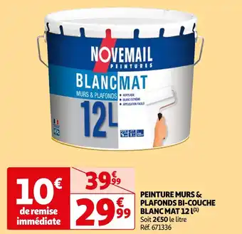 Novemail peinture murs & plafonds bi-couche blanc mat 12 l(1)