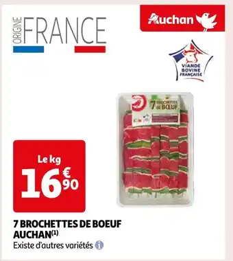 Auchan Auchan 7 brochettes de boeuf offre