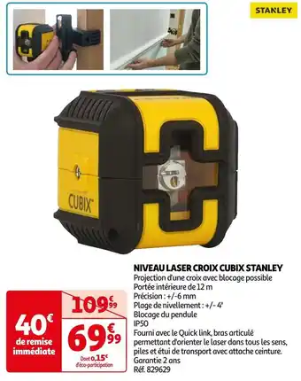 Auchan Stanley niveau laser croix cubix offre