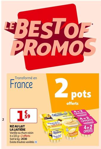 Auchan Supermarché La laitière riz au lait offre