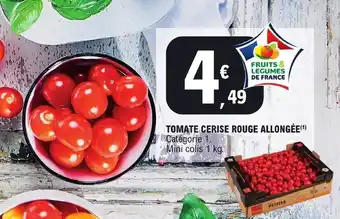 E.Leclerc TOMATE CERISE ROUGE ALLONGÉE(¹) Catégorie 1. Mini colis 1 kg. offre