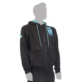 Sweat rive zipper stripes black - aqua