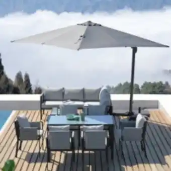 E.Leclerc Brico Parasol déporté rotatif gallipoli gris aluminium 3x4m offre